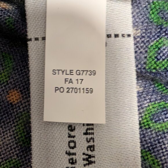 J Crew Women Sz S Blue Green Tiger Embroidered 100% Merino Wool Cardigan Sweater - Picture 10 of 10